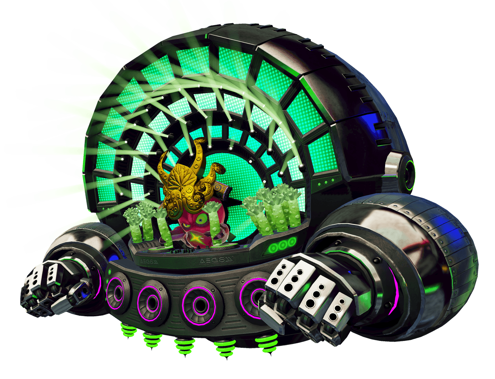 Official render of DJ Octavio piloting the Octobot King from Splatoon (downscaled)
