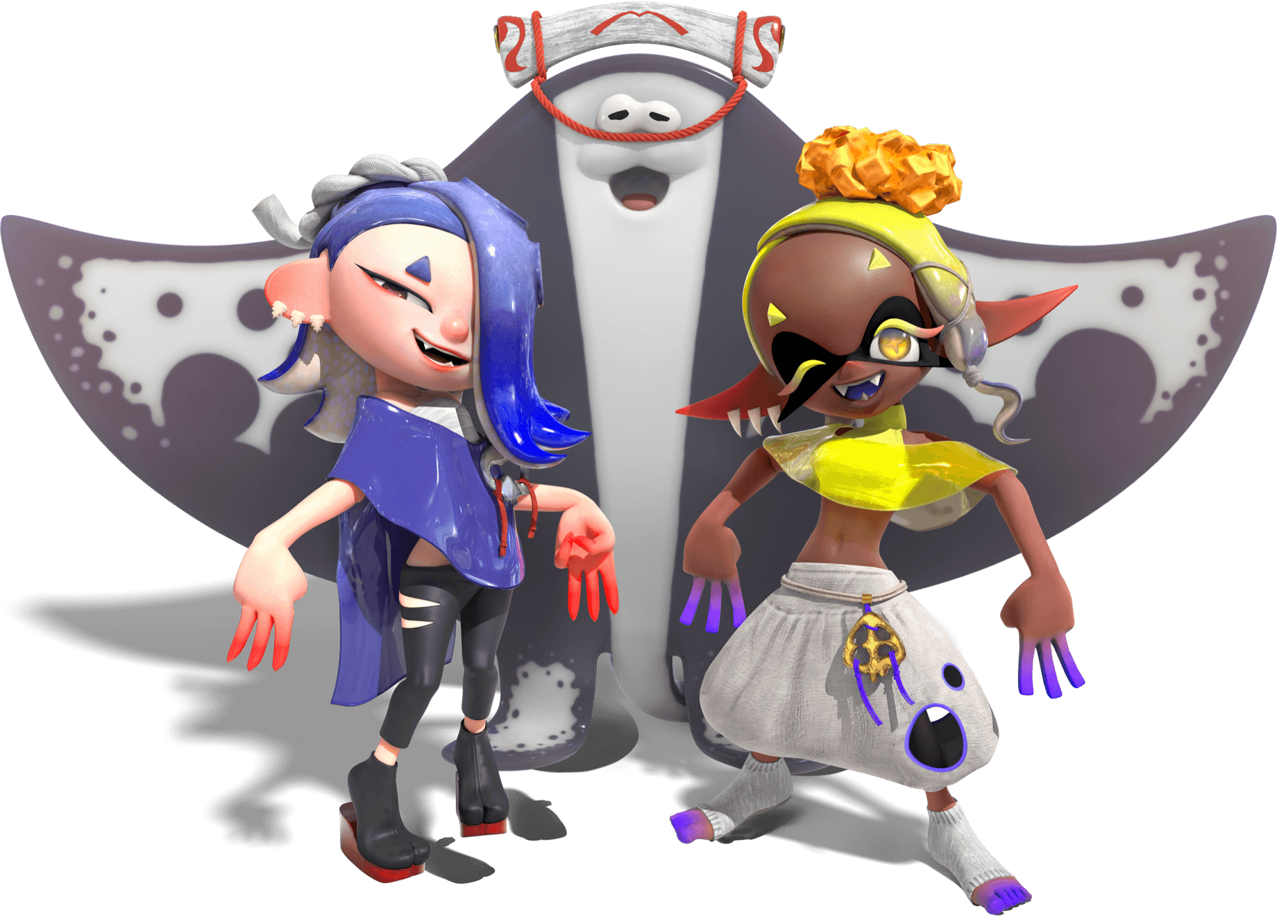 Official group render of Deep Cut, Shiver, Frye and Big Man, from Splatoon 3